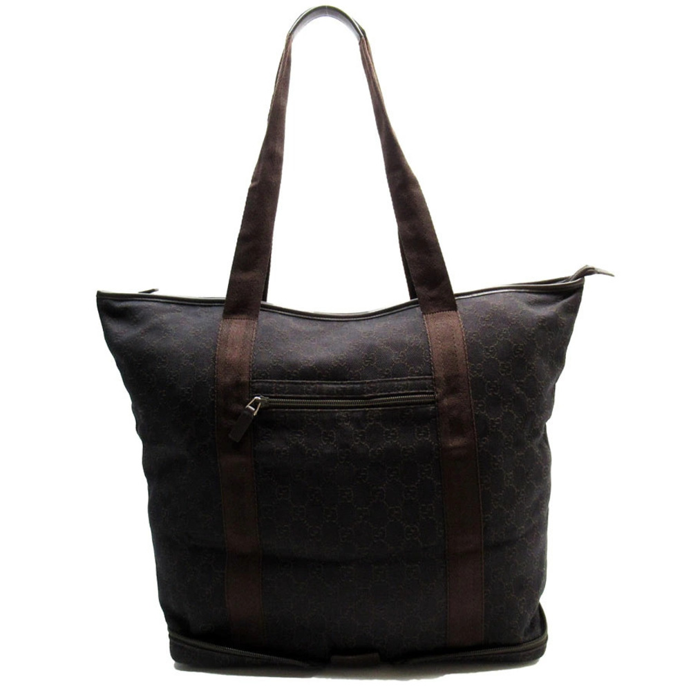 Gucci Tote Bag Foldable Shoulder GG Canvas Brown